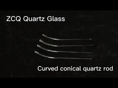 transparenter Quarzstab mit glatter Oberfläche, gebogener konischer Glasstab