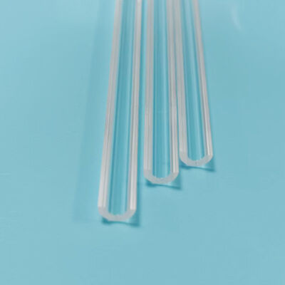 Half Round Fused Silica Tube OD 4mm ID 2mm Length 50mm Wall Thickness 2mm