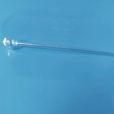 High-temperature quartz glass tube with ball-end